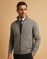 Giacca in maglia da uomo con zip e collo alto 4