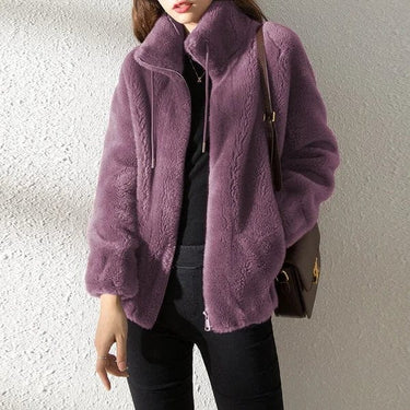 Giacca in pile con zip e collo alto da donna 3