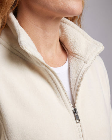 Giacca in pile da donna con collo a lupetto e zip integrale 3