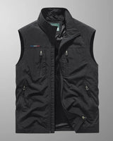 Gilet Cargo smanicato da uomo con tasche con zip 2