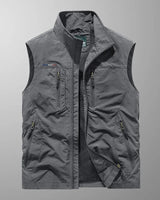 Gilet Cargo smanicato da uomo con tasche con zip 3