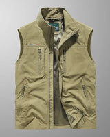 Gilet Cargo smanicato da uomo con tasche con zip 4