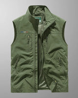 Gilet Cargo smanicato da uomo con tasche con zip 5