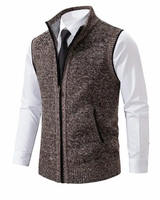 Gilet in maglia con zip e collo alto da uomo 1