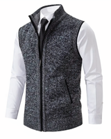 Gilet in maglia con zip e collo alto da uomo 3
