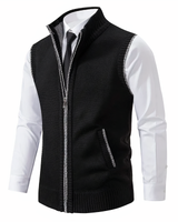 Gilet in maglia con zip e collo alto da uomo 4