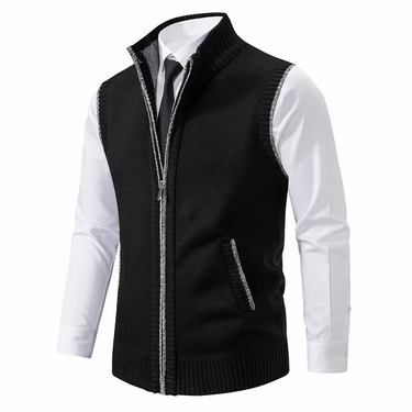 Gilet in maglia con zip e collo alto da uomo 4