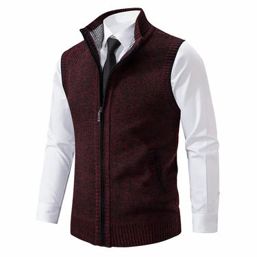 Gilet in maglia con zip e collo alto da uomo 5