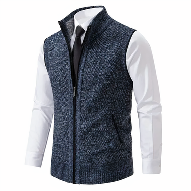 Gilet in maglia con zip e collo alto da uomo 6