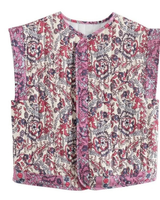 Gilet trapuntato da donna con stampa floreale 2