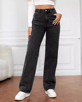 Jeans a gamba dritta a vita alta da donna 3