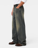 Jeans da uomo a gamba larga con effetto consumato 3