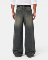 Jeans da uomo a gamba larga con effetto consumato 4