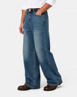 Jeans da uomo a gamba larga con effetto consumato 5