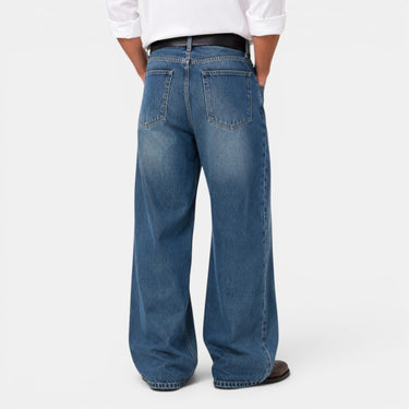 Jeans da uomo a gamba larga con effetto consumato 6