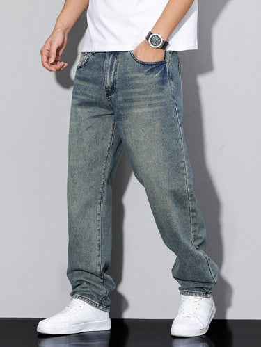 Jeans in denim vestibilità rilassata da uomo 11