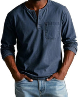 Maglia Henley a maniche lunghe da uomo con taschino 3