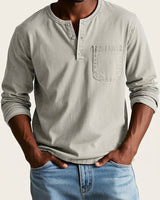 Maglia Henley a maniche lunghe da uomo con taschino 6