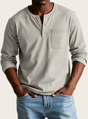 Maglia Henley a maniche lunghe da uomo con taschino 6