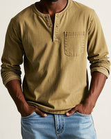 Maglia Henley a maniche lunghe da uomo con taschino 7