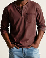 Maglia Henley a maniche lunghe da uomo con taschino 9