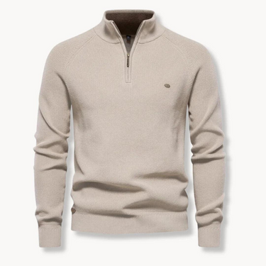 Maglione a coste con zip a un quarto da uomo 3