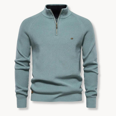 Maglione a coste con zip a un quarto da uomo 4