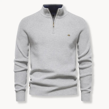 Maglione a coste con zip a un quarto da uomo 5