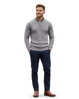 Maglione a trecce da uomo con zip a un quarto 1