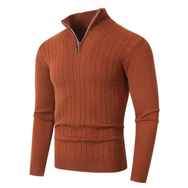 Maglione a trecce da uomo con zip a un quarto 10
