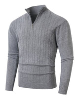 Maglione a trecce da uomo con zip a un quarto 12