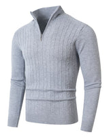 Maglione a trecce da uomo con zip a un quarto 2