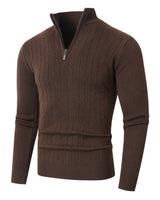 Maglione a trecce da uomo con zip a un quarto 3
