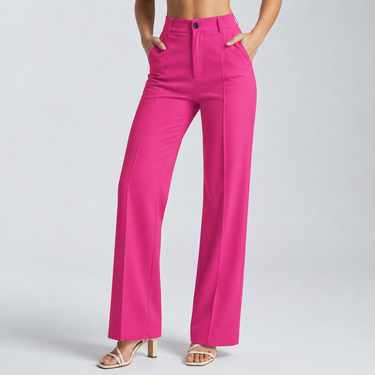 Pantaloni a gamba dritta a vita alta da donna 13