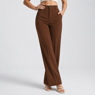 Pantaloni a gamba dritta a vita alta da donna 14