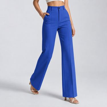 Pantaloni a gamba dritta a vita alta da donna 15