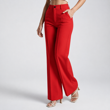 Pantaloni a gamba dritta a vita alta da donna 16