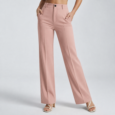 Pantaloni a gamba dritta a vita alta da donna 18
