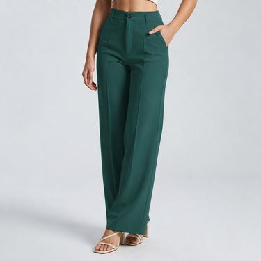 Pantaloni a gamba dritta a vita alta da donna 19