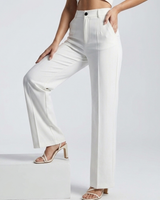 Pantaloni a gamba dritta a vita alta da donna 2