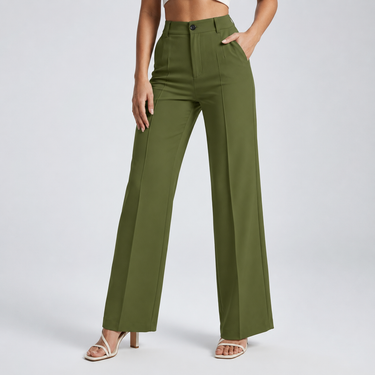 Pantaloni a gamba dritta a vita alta da donna 20
