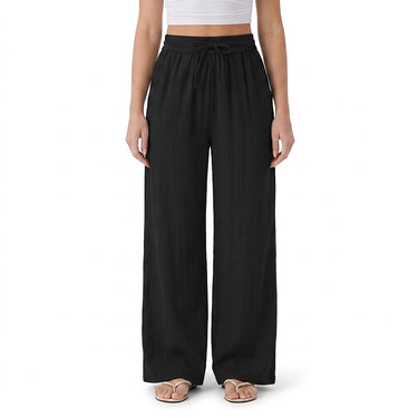 Pantaloni a gamba larga da donna con vita a coulisse 2