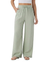 Pantaloni a gamba larga da donna con vita a coulisse 5