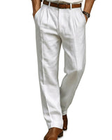 Pantaloni a pieghe da uomo con passanti per cintura 1
