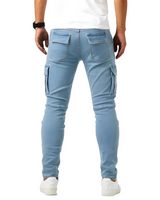 Pantaloni cargo uomo slim fit con tasche a patta 4