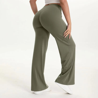 Pantaloni da Yoga a Gamba Larga a Vita Alta da Donna 10