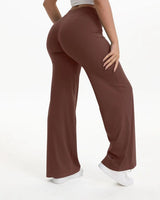Pantaloni da Yoga a Gamba Larga a Vita Alta da Donna 13