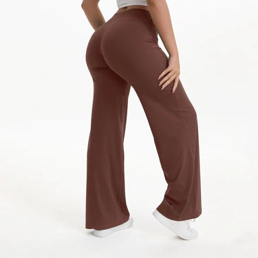 Pantaloni da Yoga a Gamba Larga a Vita Alta da Donna 13
