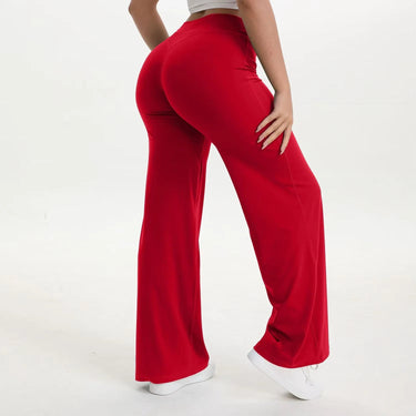 Pantaloni da Yoga a Gamba Larga a Vita Alta da Donna 18