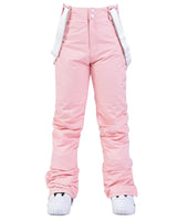 Pantaloni da sci da donna a gamba dritta con bretelle regolabili 5
